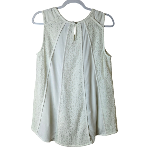 Soft Surroundings Sleeveless Ivory Lacey Top S - Picture 2 of 8